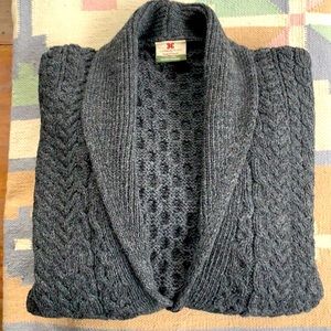 Hand knit Irish Wool Fisherman’s Shawl Sweater.